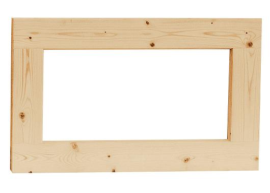 Vuren vast raam met helder glas, 71,2 x 43,8 cm, onbehandeld.    533493