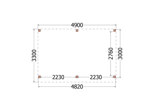 Buitenverblijf Casa 4900x3300x2600mm (bxdxh)       52.2401