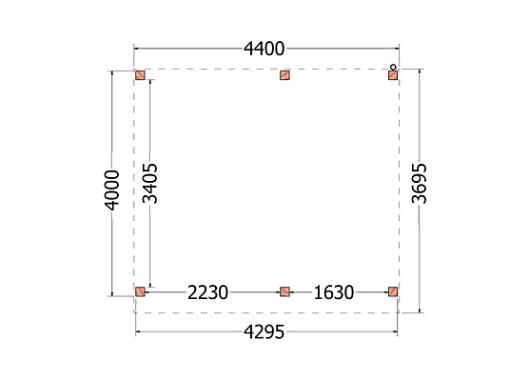 Buitenverblijf Mensa 4400x4000x2600mm (bxdxh)       52.1037