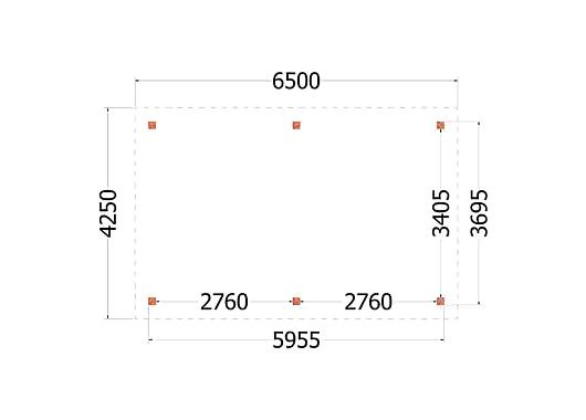 Buitenverblijf Florence 6500x4250x2600mm (bxdxh)       52.0428