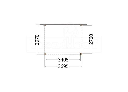 Aanbouwveranda Modena 3700x3000x2700mm (bxdxh)       52.7200