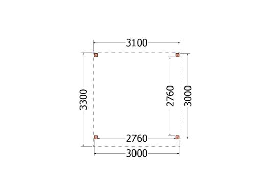 Buitenverblijf Casa 3100x3300x2600mm (bxdxh)       52.2400