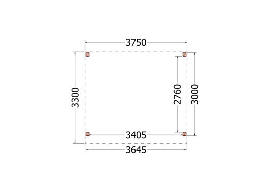 Buitenverblijf Casa 3750x3300x2600mm (bxdxh)       52.0693