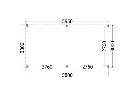 Buitenverblijf Casa 5950x3300x2600mm (bxdxh)       52.1025