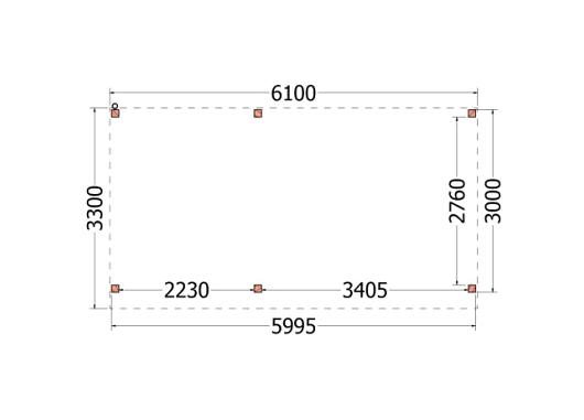 Buitenverblijf Casa 6100x3300x2600mm (bxdxh)       52.0716