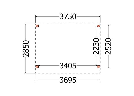 Buitenverblijf Refter XL 3750x2850x2600mm (bxdxh)       52.1041