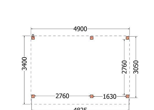 Buitenverblijf Refter XL 4900x3400x2600mm (bxdxh)       52.1045