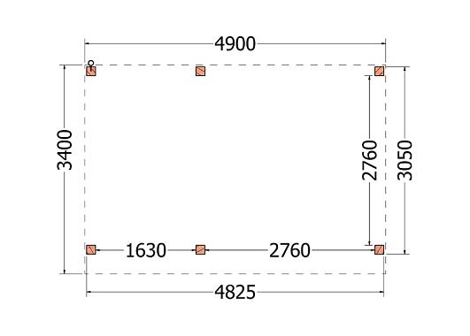 Buitenverblijf Refter XL 4900x3400x2600mm (bxdxh)       52.1045