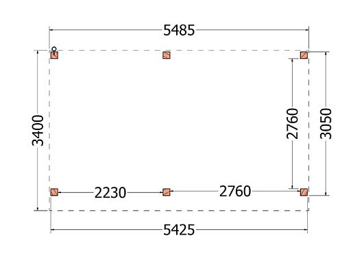 Buitenverblijf Refter XL 5500x3400x2600mm (bxdxh)       52.1050