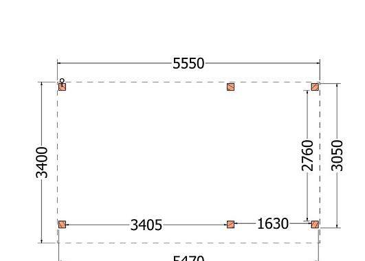 Buitenverblijf Refter XL 5550x3400x2600mm (bxdxh)       52.1053