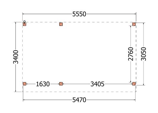 Buitenverblijf Refter XL 5550x3400x2600mm (bxdxh)       52.1053