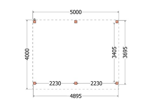 Buitenverblijf Mensa 5000x4000x2600mm (bxdxh)       52.0225