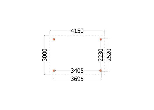 Buitenverblijf Siena 4150x3000x2500mm (bxdxh)       52.0916