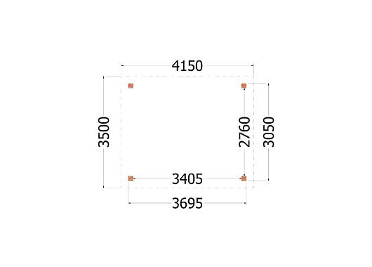 Buitenverblijf Siena 4150x3500x2500mm (bxdxh)       52.0435