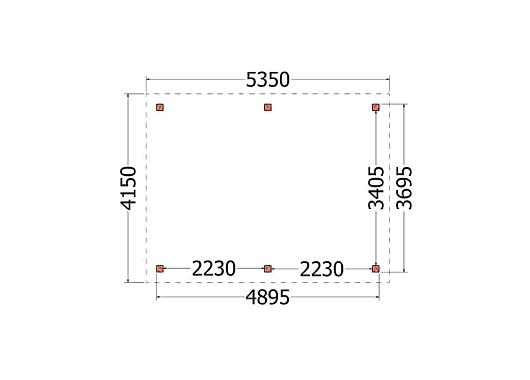 Buitenverblijf Siena 5350x4150x2500mm (bxdxh)       52.0447