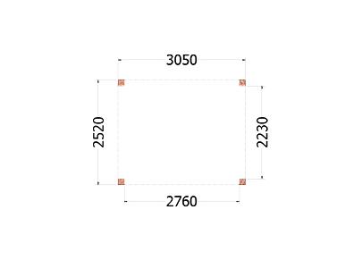 Buitenverblijf Palermo 3100x2550x2450mm (bxdxh)       52.2000