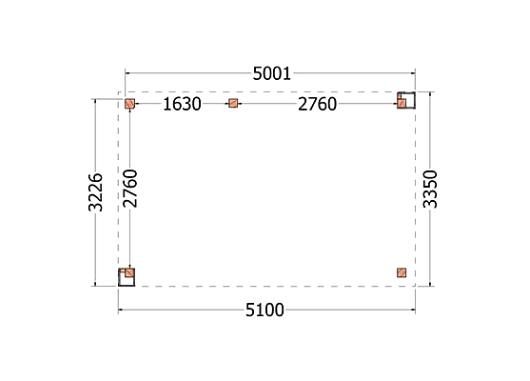 Buitenverblijf Verona model links 5100x3350x2500mm (bxdxh)       52.1103