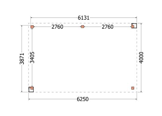 Buitenverblijf Verona model links 6250x4000x2500mm (bxdxh)       52.1110