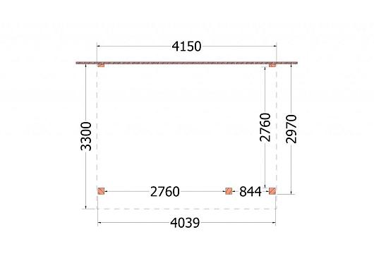 Aanbouwveranda Ancona 4150x3300x2600mm (bxdxh) rechts       52.2601