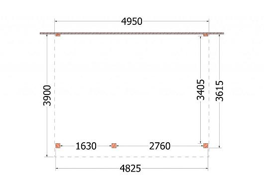 Aanbouwveranda Ancona 4150x3900x2600mm (bxdxh) rechts       52.2603