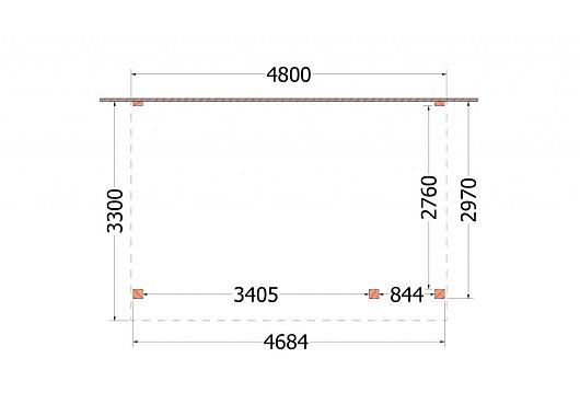 Aanbouwveranda Ancona 4800x3300x2600mm (bxdxh) rechts       52.2605