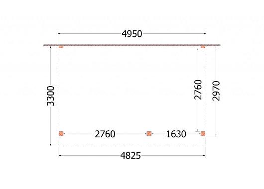 Aanbouwveranda Ancona 4950x3300x2600mm (bxdxh) rechts       52.2609