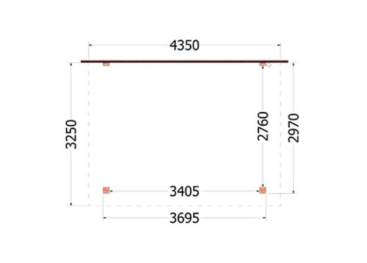 Aanbouwveranda Lucca 4350x3250x2600mm (bxdxh)       52.1000