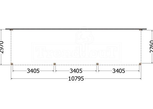 Aanbouwveranda Modena 10800x3000x2700mm (bxdxh)       52.7260