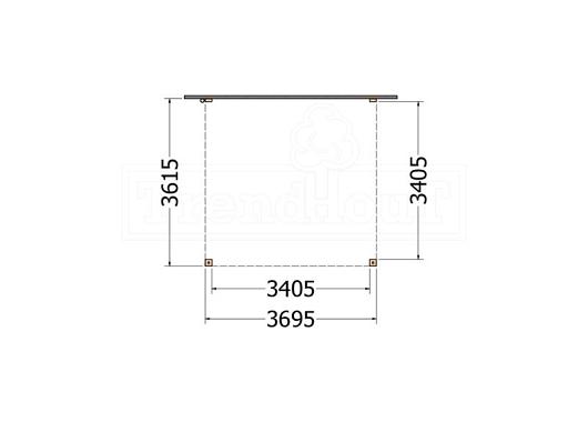 Aanbouwveranda Modena 3700x3650x2700mm (bxdxh)       52.7262