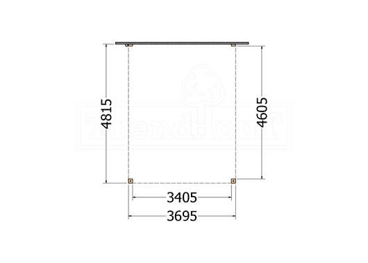 Aanbouwveranda Modena 3700x4850x2700mm (bxdxh)       52.7324