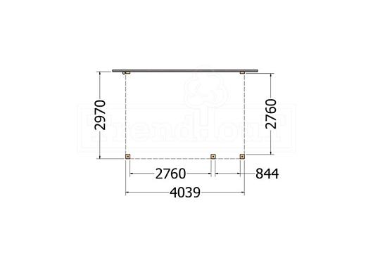 Aanbouwveranda Modena 4050x3000x2700mm (bxdxh) rechts       52.7204