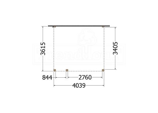 Aanbouwveranda Modena 4050x3650x2700mm (bxdxh) links       52.7264