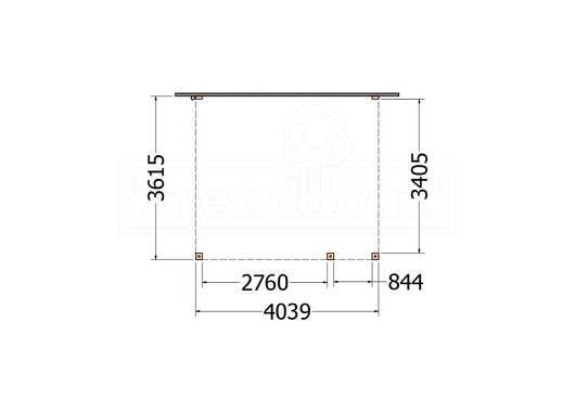 Aanbouwveranda Modena 4050x3650x2700mm (bxdxh) rechts       52.7266