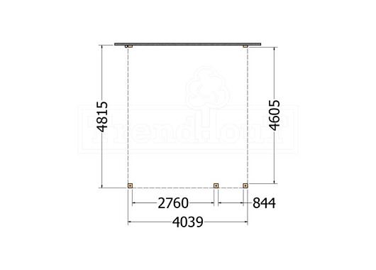 Aanbouwveranda Modena 4050x4850x2700mm (bxdxh) rechts       52.7328