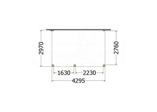 Aanbouwveranda Modena 4300x3000x2700mm (bxdxh) links       52.7206