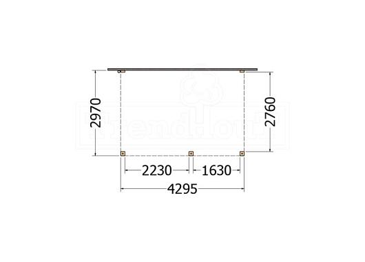 Aanbouwveranda Modena 4300x3000x2700mm (bxdxh) rechts       52.7208