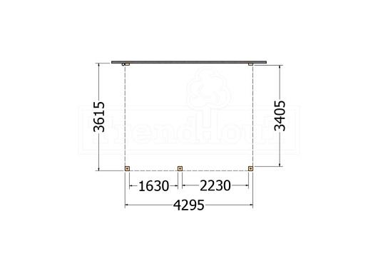 Aanbouwveranda Modena 4300x3650x2700mm (bxdxh) links       52.7268