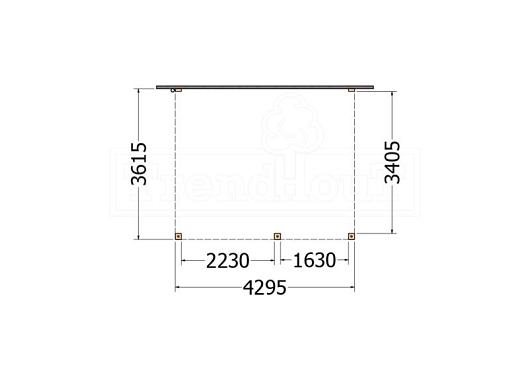 Aanbouwveranda Modena 4300x3650x2700mm (bxdxh) rechts       52.7270