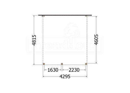 Aanbouwveranda Modena 4300x4850x2700mm (bxdxh) links       52.7330