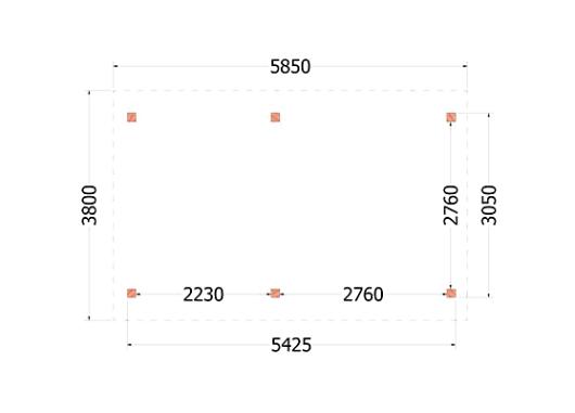 Buitenverblijf Zadeldak XL 5850x3800x3950mm (bxdxh)       52.1139