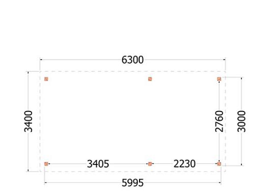 Kapschuur de Deel 6300x3400x3000mm (bxdxh)       52.0714